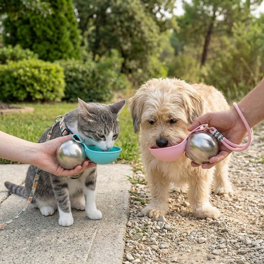 Tragbare 2‑in‑1 Trinkflasche für Hunde & Katzen, 285 ml