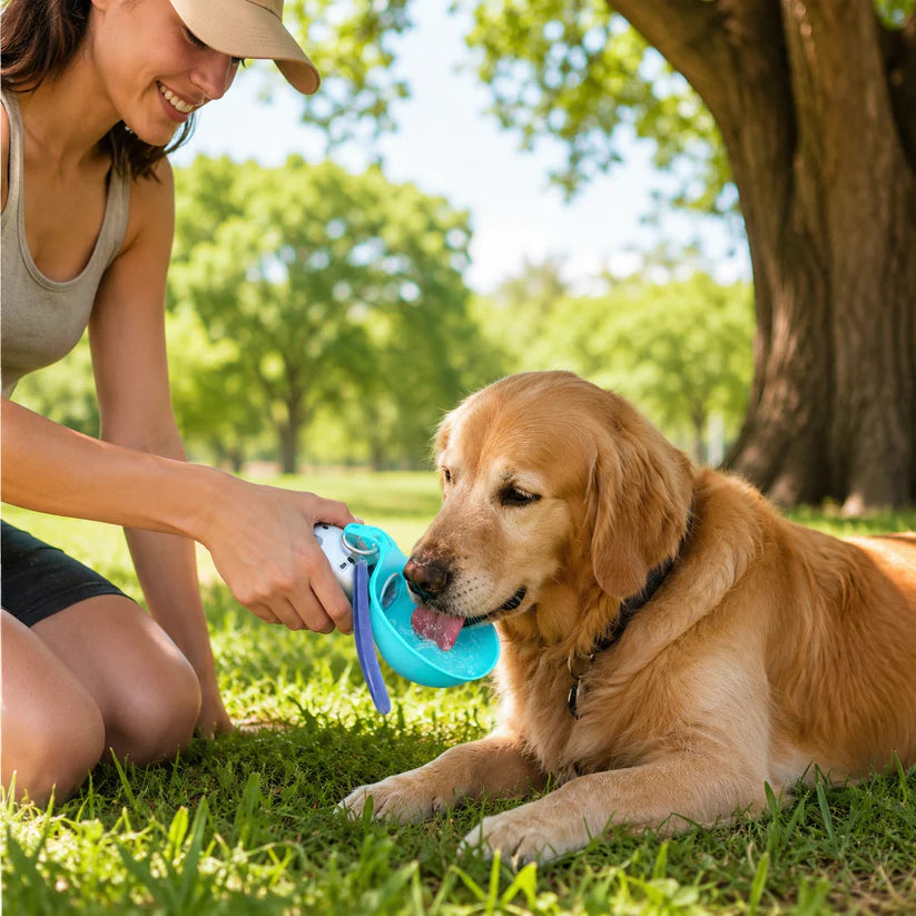 Tragbare 2‑in‑1 Trinkflasche für Hunde & Katzen, 285 ml